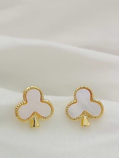 Copper Shell Heart Statement Stud Trend Korean Fashion Earring