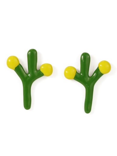 Alloy Enamel Cactus Cute Stud Earring