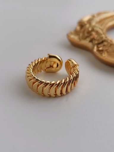 Copper  Smooth Geometric Minimalist Free Size Band Fashion Ring
