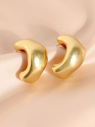 GOLD Brass Geometric Vintage Stud Earring
