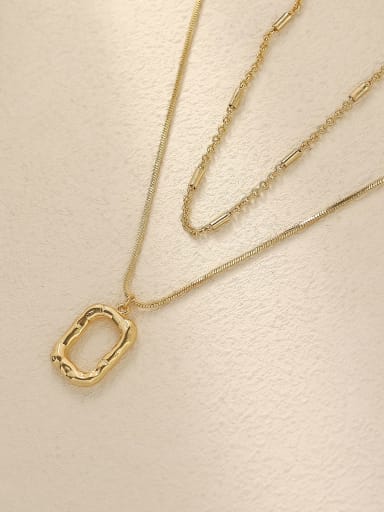 Brass Vintage  Hollow  Geometric Pendant Trend Korean Fashion Necklace
