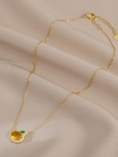 Gold XL00221 Brass Cubic Zirconia Rabbit Dainty Necklace