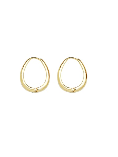 Light gold Brass Geometric Minimalist Huggie Earring
