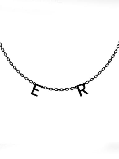 2 letters Custom Stainless steel Minimalist Name Necklace Chain