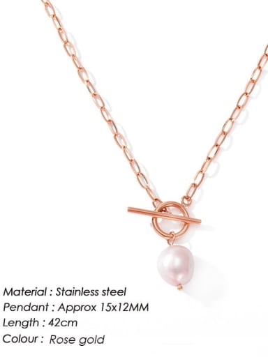 Stainless steel Imitation Pearl Irregular Minimalist Necklace