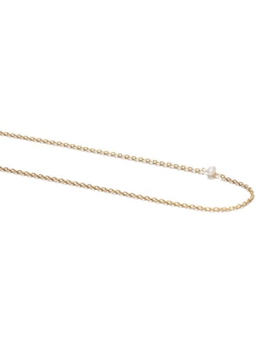 Brass Imitation Pearl Geometric Minimalist Necklace