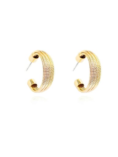 Brass Weave Minimalist Stud Earring
