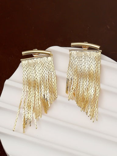 16K gold Brass Tassel Minimalist Drop Earring