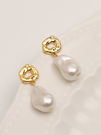 Brass Imitation Pearl Water Drop Minimalist Drop Trend Korean Fashion Earring