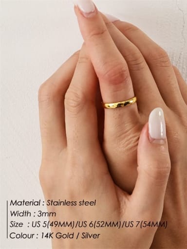 3mm gold US 5 Stainless steel Geometric Minimalist Band Ring