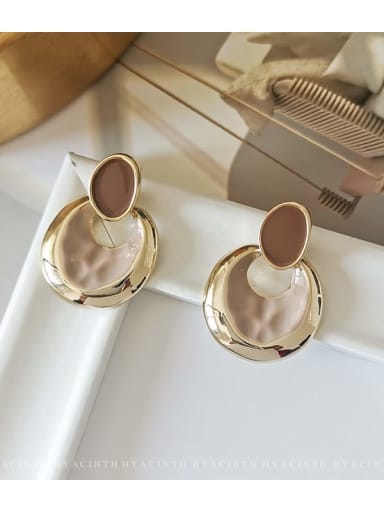 Copper Enamel Geometric Minimalist Drop Trend Korean Fashion Earring