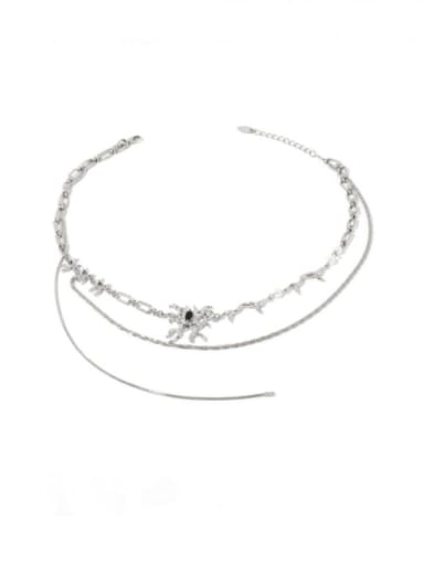 Spider Necklace Brass Cubic Zirconia Hip Hop Star Bracelet and Necklace Set