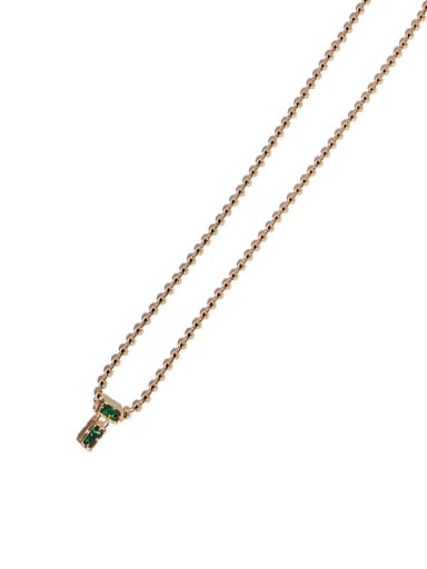 Green Zircon Brass Cubic Zirconia Geometric Vintage Beaded Necklace