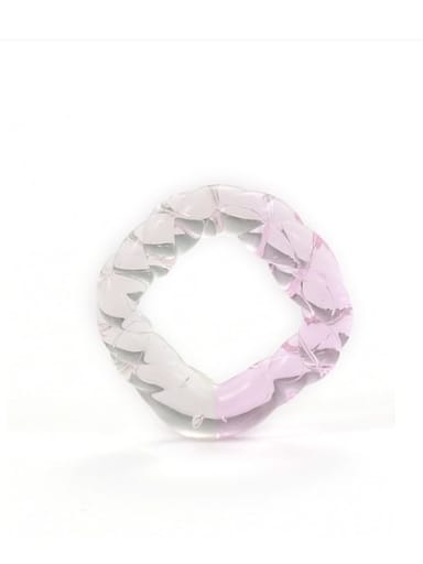 Pink Ring Hand Glass  Multi Color Twist Square Trend Ring