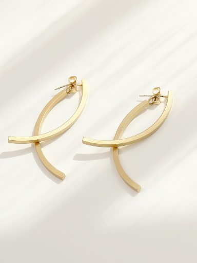Brass Geometric Minimalist Drop Trend Korean Fashion Earring