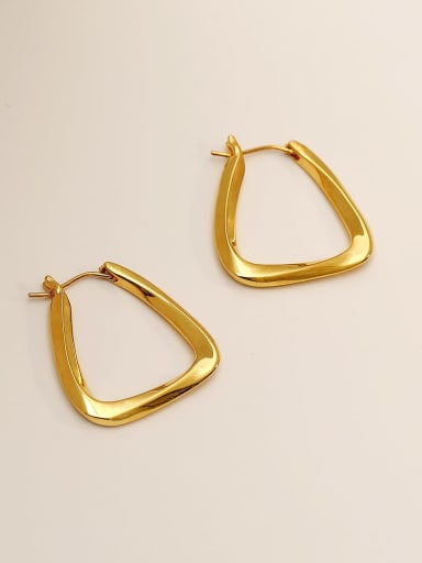 Brass Hollow Geometric Minimalist Stud Trend Korean Fashion Earring