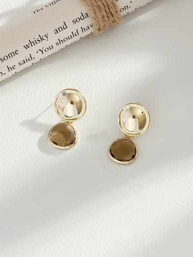 Copper  Geometric Glass stone Vintage Drop Trend Korean Fashion Earring