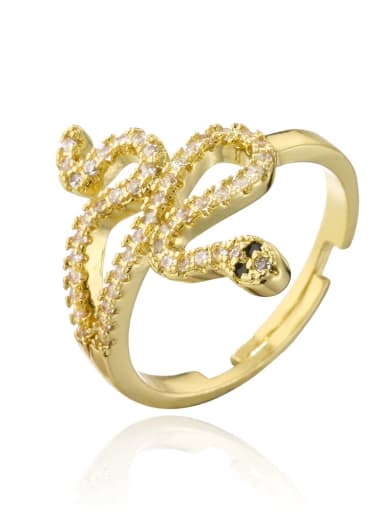 12265 Brass Cubic Zirconia Snake Vintage Band Ring