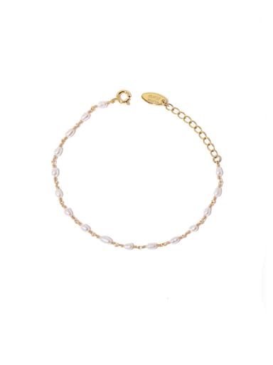 Brass Freshwater Pearl Irregular Vintage Bracelet