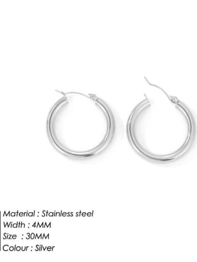 30MM steel color YE35957 Stainless steel Geometric Minimalist Hoop Earring