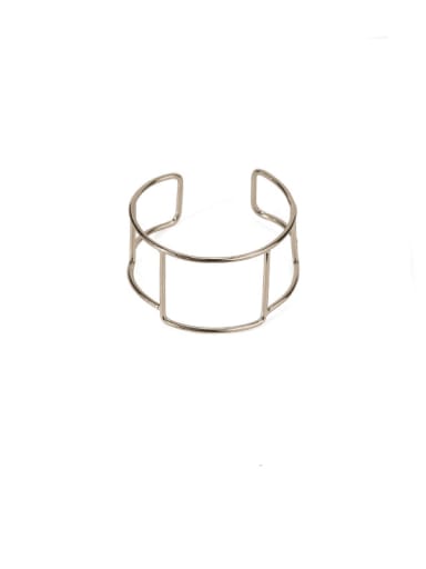 Brass Hollow Geometric Line Vintage Cuff Bangle