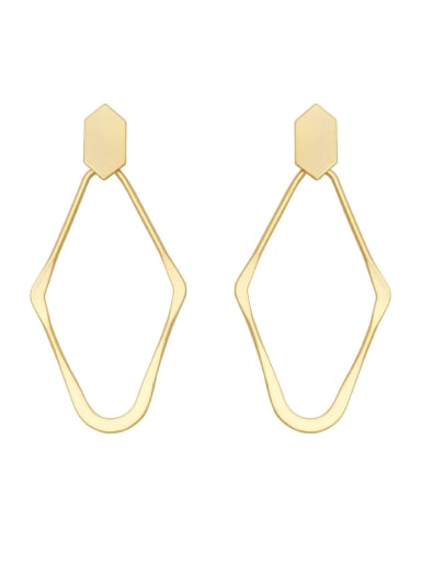 Brass Hollow Geometric Minimalist Drop Trend Korean Fashion Earring
