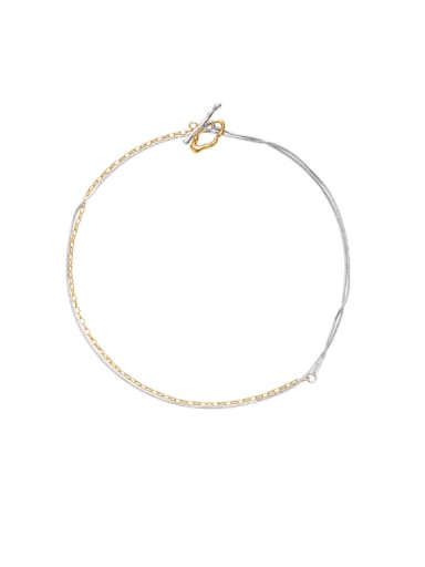 Brass Geometric Vintage Asymmetrical Chain Necklace
