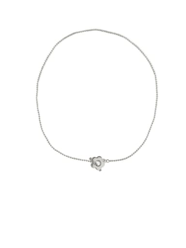 Titanium Steel Flower Minimalist Beaded Necklace