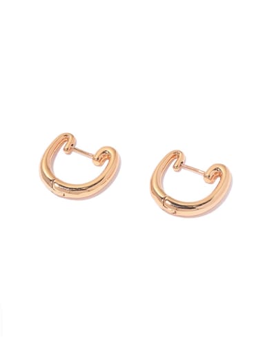 golden Brass Geometric Minimalist Huggie Earring