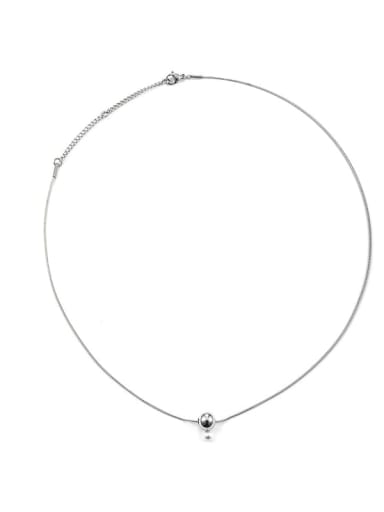 Titanium Steel Geometric Vintage  Snake bone chain Necklace