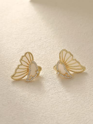 Brass Shell Butterfly Cute Stud Trend Korean Fashion Earring