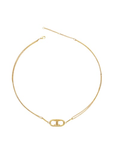 necklace Brass Cubic Zirconia Geometric Trend Necklace