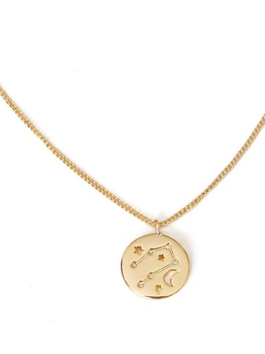 Brass Minimalist  Twelve constellations Pendant Necklace