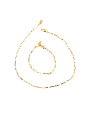 Brass Hollow Geometric chain Minimalist Necklace