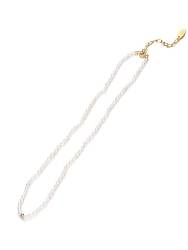 Beaded Necklace Brass Imitation Pearl Geometric Minimalist Necklace
