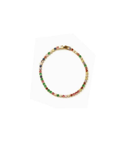 Bracelets  2# Brass Cubic Zirconia Multi Color Geometric Vintage Choker Necklace