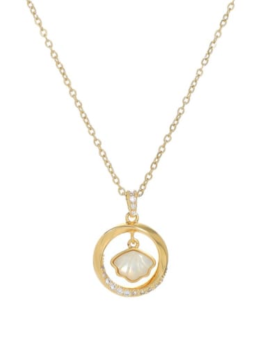 Brass Shell Geometric Minimalist Necklace