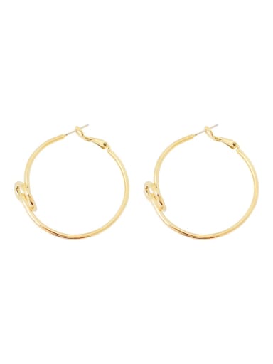 Brass Round Minimalist Hoop Trend Korean Fashion Earring