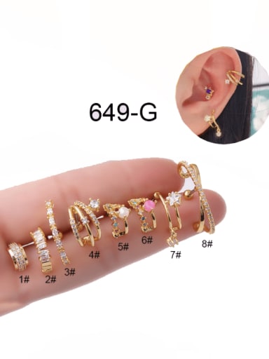 gold (Single+Only One) Stainless steel Cubic Zirconia Geometric Cute Single Earring (Single+Only One)