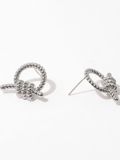Brass Knot Geometric Vintage Stud Earring