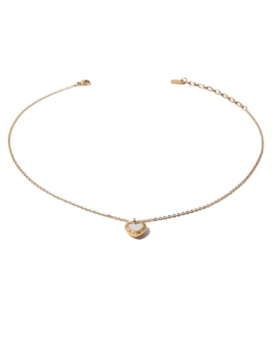 Brass Shell Heart Vintage Necklace