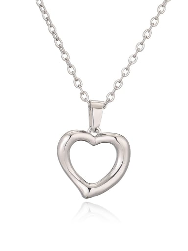24482 Brass Hollow  Heart Minimalist Necklace
