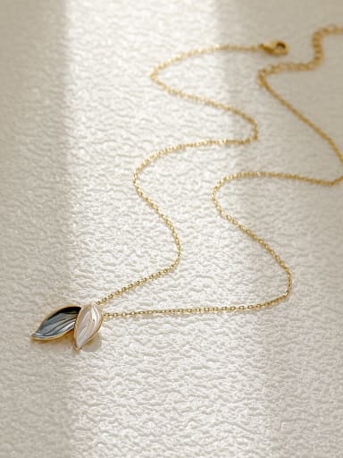Brass Shell Tree Leaf Minimalist Necklace