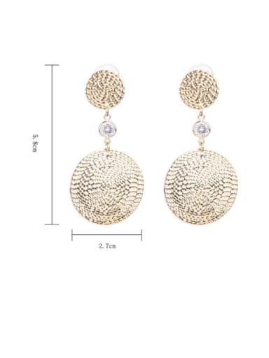 Copper Round Minimalist Drop Trend Korean Fashion Earring