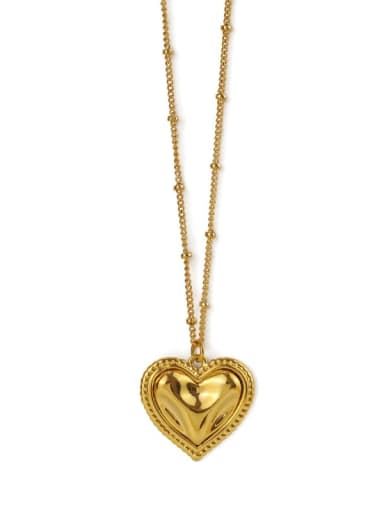 Brass Heart Vintage Pendant Necklace