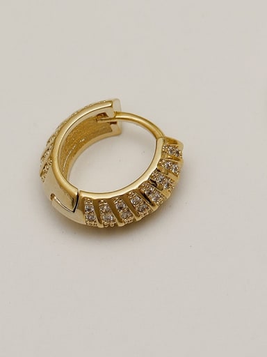 14k gold Brass Cubic Zirconia Geometric Vintage Huggie Trend Korean Fashion Earring