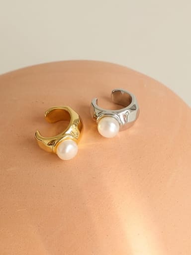 Brass Imitation Pearl Geometric Minimalist Single Earring