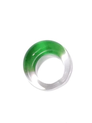 Hand Green Glass   Geometric Trend Band Ring