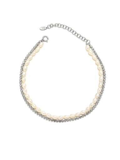 Brass Freshwater Pearl Irregular Vintage Necklace