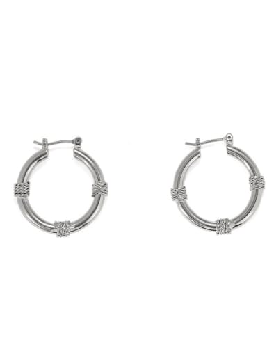 Platinum Brass Geometric Vintage Huggie Earring